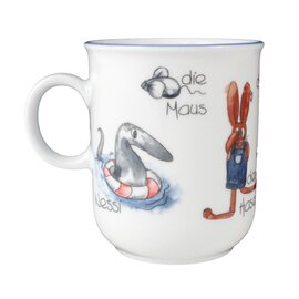 mug with handle 250 ml porcelain multi-coloured decor "wildlife" product photo  S