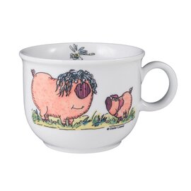 children cup with handle 210 ml porcelain multi-coloured decor "Piggeldy & Frederick" product photo
