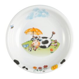soup plate porcelain multi-coloured | decor "cows"  Ø 220 mm product photo
