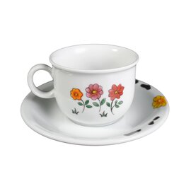 children cup with handle 210 ml porcelain multi-coloured decor "cows" with saucer product photo  S