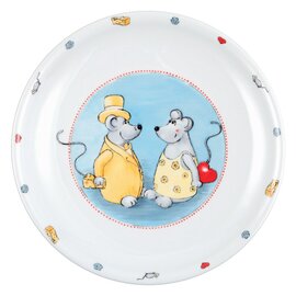 dining plate porcelain multi-coloured | Decor "mice"  Ø 250 mm product photo