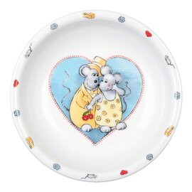 soup plate porcelain multi-coloured | Decor "mice"  Ø 220 mm product photo