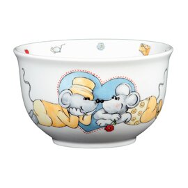 muesli bowl porcelain multi-coloured Decor "mice"  Ø 125 mm product photo