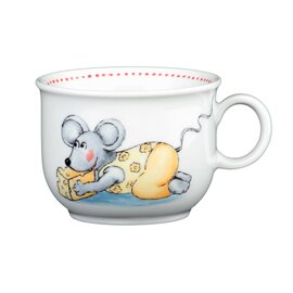 children cup with handle 210 ml porcelain multi-coloured Decor "mice" product photo