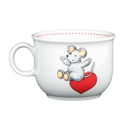 children cup with handle 210 ml porcelain multi-coloured Decor "mice" product photo  S