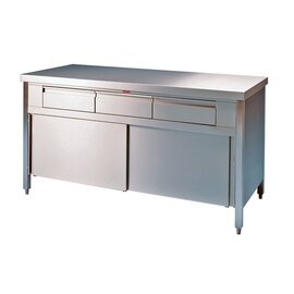 cabinet table 2300 mm  x 700 mm  H 850 mm with 4 drawers with sliding doors product photo