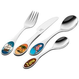 children's cutlery ADVENTURES 4-part stainless steel colorful theme for children product photo
