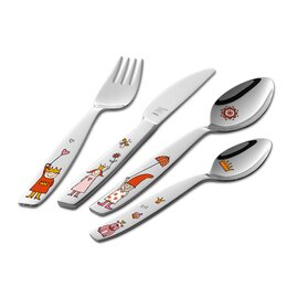children's cutlery EMILIE 4-part stainless steel colorful theme for children product photo