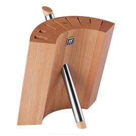 Knife block, natural / stainless steel, 235 x 180 x 260 mm product photo