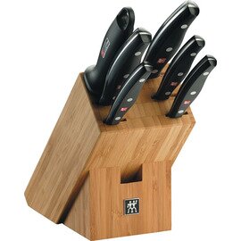 knife block bamboo with 5 knives|1 sharpening steel  L 315 mm  H 280 mm product photo