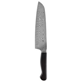 Santokumesser with Kullen, Damascus series, Damascus steel, Handle: Vollerl, Grenadill Ebony, Size: 7 '', 180 mm product photo