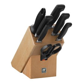 knife block FOUR STAR wood with 5 knives|sharpening steel |scissors  L 300 mm  H 260 mm product photo