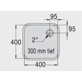 kitchen sink E 4 x 4 x 3 stainless steel 400 x 400 x 300 mm product photo