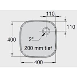 kitchen sink E 4 x 4 x 2 stainless steel 400 x 400 x 200 mm product photo