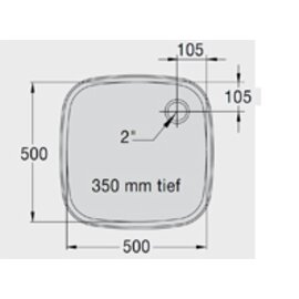 kitchen sink E 5 x 5 x 3.5 stainless steel 500 x 500 x 350 mm product photo