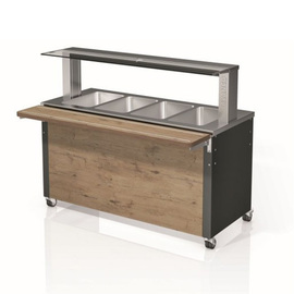 children's hot buffet W-4 Kids Resopal front cladding | suitable for 4 x GN 1/1 with sneeze guard | wood colour product photo