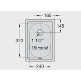 built-in sink EE 3 x 4 stainless steel 240 x 370 x 150 mm | outlet type center product photo  S