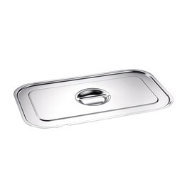 550 089 Gastronorm-Deckel, GD-BL 1/4, mit Griffmulde und Löffelaussparung, für 1/4 Gastronorm-Behälter mit Bügelgriffen, Material: Edelstahl product photo