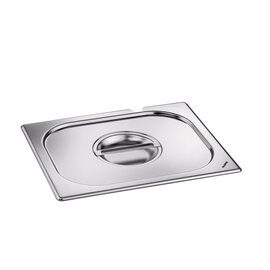 564 902 Gastronorm-Deckel, GD-L 2/4, mit Griffmulde und Löffelaussparung, für 2/4 Gastronorm-Behälter, Material: Edelstahl product photo