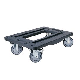 transportation cart ROLLI-125 4 swivel castors 2 braked castors 650 mm  x 450 mm  H 190 mm product photo