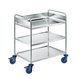 clearing trolley ARW 9 x 6-3 | 3 shelves | 4 swivel castors plastic product photo