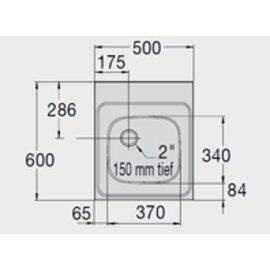 kitchen sink cover|sink AB 5x6 1 basin | 370 x 340 x 150 mm L 500 mm W 600 mm product photo  S