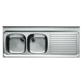 Sink Tops ZS 24x7 LI with drainboard on the right grooved 2 basins | 600 x 500 x 250 mm L 2400 mm W 700 mm product photo