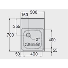 Sink Tops AB 5x7-4 1 basin | 400 x 400 x 200 mm L 500 mm W 700 mm product photo