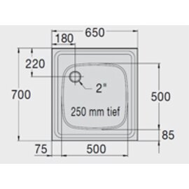 kitchen sink cover|sink AB 6.5x7 1 basin | 500 x 500 x 250 mm L 650 mm W 700 mm product photo