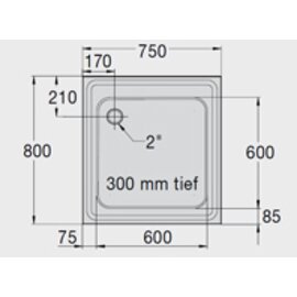 kitchen sink cover|sink AB 7.5x8 1 basin | 600 x 600 x 300 mm L 750 mm W 800 mm product photo