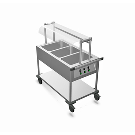 food serving trolley SAW 3 heatable | sneeze guard with pass-through product photo  S