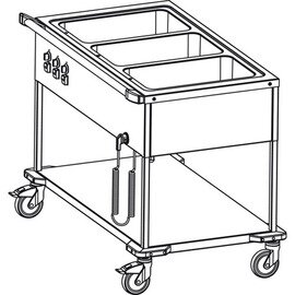 food serving trolley SAW L-3 heatable  • 3 basins product photo  S