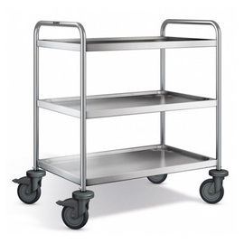 serving trolley SW 10 x 6-3 | 3 shelves L 1100 mm W 700 mm H 1010 mm | 4 swivel castors galvanized steel product photo