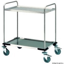 serving trolley SW 6 x 4-2 | 2 shelves L 700 mm W 500 mm H 950 mm | 4 swivel castors galvanized steel product photo