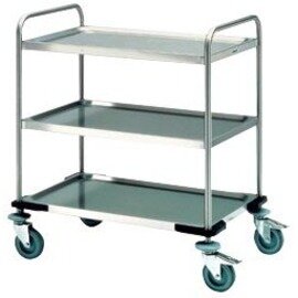 serving trolley SW 6 x 4-3 | 3 shelves L 700 mm W 500 mm H 950 mm | 4 swivel castors galvanized steel product photo