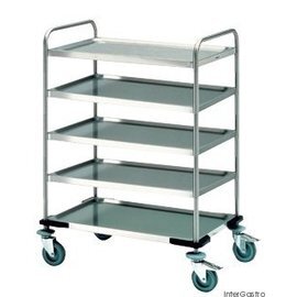 serving trolley SW 9 x 6-5 | 5 shelves L 1000 mm W 650 mm H 1290 mm | 4 swivel castors plastic product photo