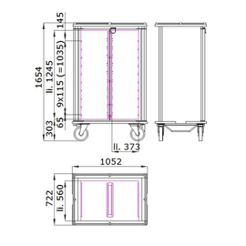 tray trolley TTW/M 2/20 1/1EN 115-L | 2 wing doors product photo  S