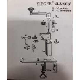 19804456 Verschleißteilset Dosenöffner SIEGER CLOU 30 und SIEGER CLOU 40, 6 Teile product photo