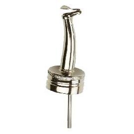 Spout, &quot;Classic-Gastro-Spezial&quot;, made of brass, silver-colored coated, nickelfrei, Ø Schraubk. 28 mm, with metal clasp, for 0.7 - 1.0 l bottles product photo