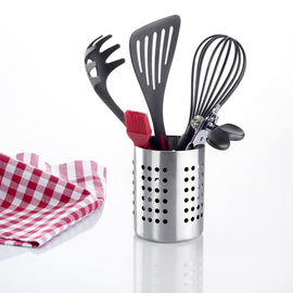 cutlery quiver stainless steel perforated Ø 100 mm H 130 mm product photo  S
