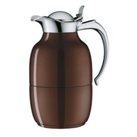 vacuum jug HELENA 1 ltr aluminum brown vacuum -  tempered glass hinged lid product photo