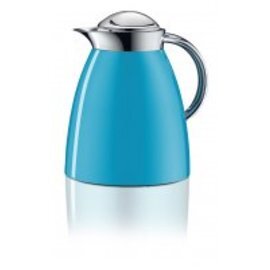 vacuum jug GUSTO TEA 1 ltr metal aquamarin blue vacuum -  tempered glass screw cap product photo