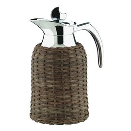 Isolierkanne Opal Arabic, GV 1,0 L, can body with brown wickerwork, cover, spout and handle brass chromium plated product photo