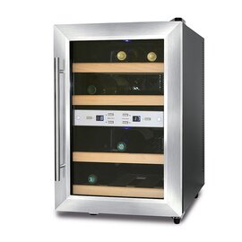 wine temperer 12 WINE DUETT black  | glass door | Peltier technology product photo