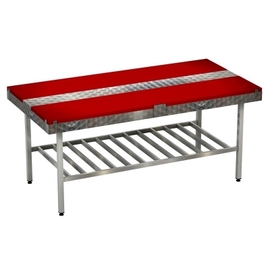 Dual stage table with deposit grid | 2 tiers of 400 x 30 mm L 2000 mm W 1000 mm H 900 mm product photo
