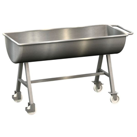 meat mixing trough 150 ltr. wheeled | straight head piece | stainless steel product photo