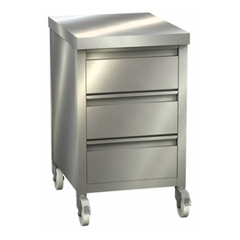 wheeled cabinet stainless steel with 3 drawers product photo