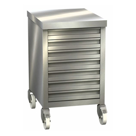 wheeled cabinet stainless steel with 7 drawers product photo