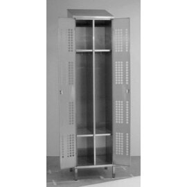 clothes locker 500 mm  x 500 mm  H 1950 mm with 2 perforated wing doors closure Knebel product photo