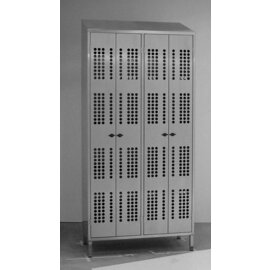 clothes locker 950 mm  x 500 mm  H 1950 mm with 4 perforated doors closure Knebel product photo